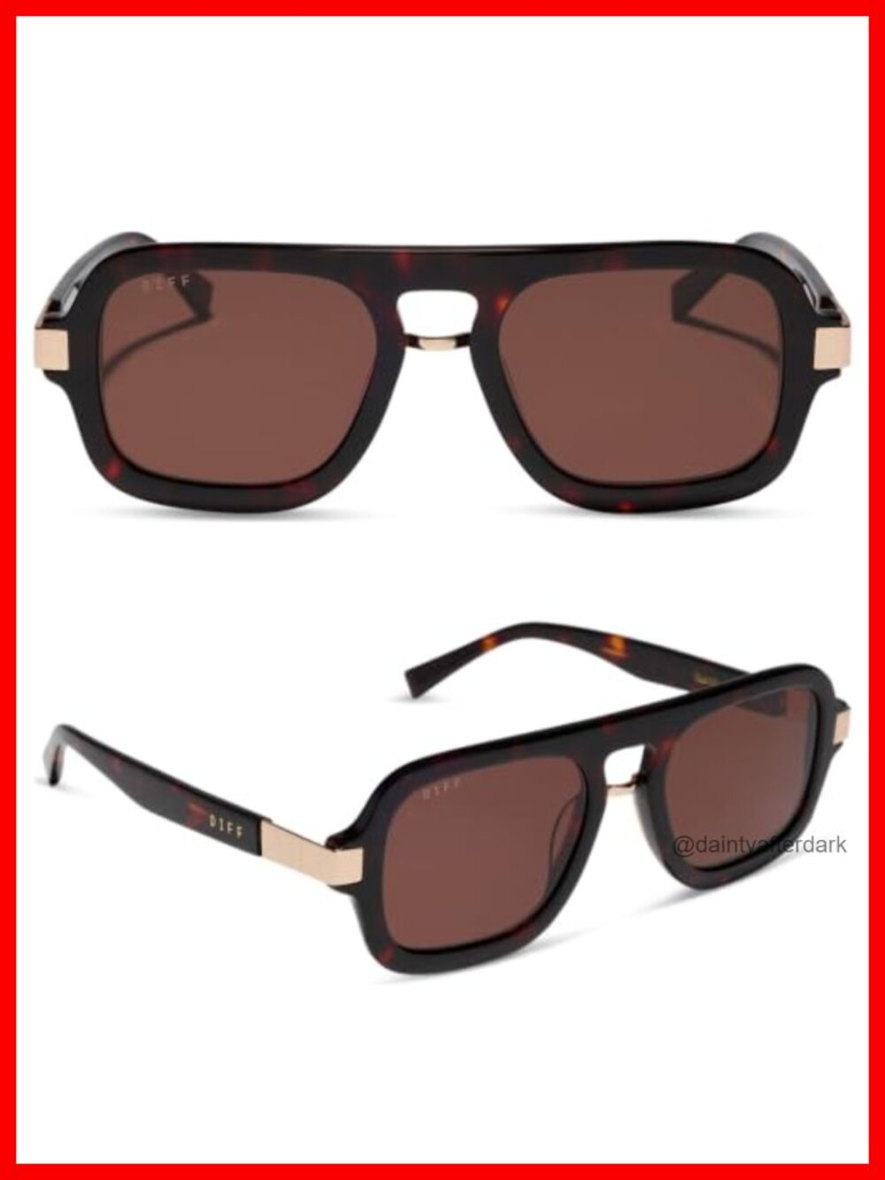 Square Acetate Sunglasses UV400 Scratch Resistant with Case